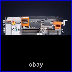 Mini Metal Lathe Machine 7x13.78 500W Variable Speed Benchtop with Tool Box