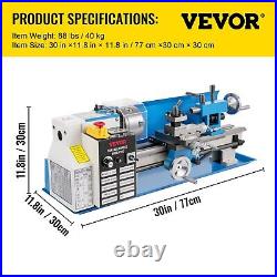 Mini Metal Lathe Machine 7x14 Benchtop Digital Display 550W Variable Speed