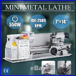 Mini Metal Lathe Machine Bed 550W Variable Speed 0-2500 RPM