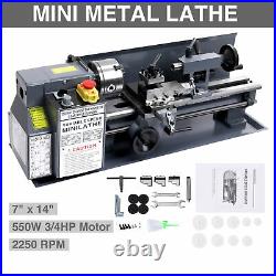Mini Metal Lathe Machine Bed 7 x 14 550W Variable Speed 2250 RPM DC Motor BHM