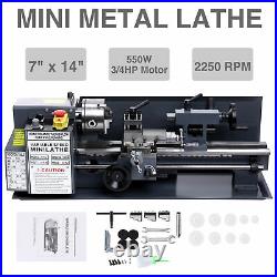 Mini Metal Lathe Machine Bed 7 x 14 550W Variable Speed 2250 RPM DC Motor BPT