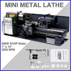 Mini Metal Lathe Machine Bed 7 x 14 550W Variable Speed 2250 RPM DC Motor BPT