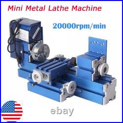 Mini Metal Lathe Machine DIY Tool Motorized Woodworking for Hobby 24W 20000rpm
