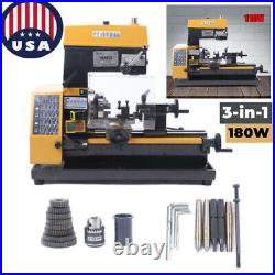 Mini Metal Lathe Milling Machine Motorized DIY Woodworking Metalwork Modelmaking