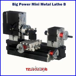 Mini Metal Lathe Soft Metalworking Woodworking DIY Model Making 60W TZ20002MG