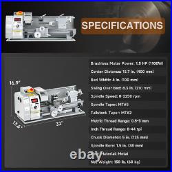 Mini Metal Lathes Machine 8x14/16-924/ 30 Wood Metalworking Variable Speed
