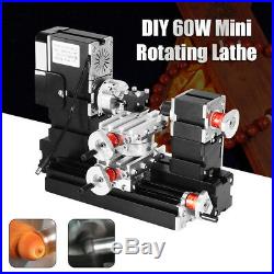 Mini Metal Rotating Lathe 60W 12000r/min DIY Motor High Power 12V DC5A TZ20002MR