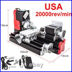 Mini Miniature Multifunction DIY CNC Metal Motorized Lathe Machine 20000r/min US