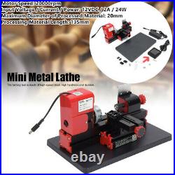 Mini Motorized Lathe Machine 24W Tool Metal Woodworking Hobby Modelmaking New