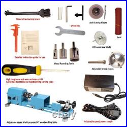 Mini Wood Lathe Machine 11? Turning Cutting Sanding Polishing Tool