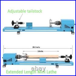 Mini Wood Lathe Machine Multi-Purpose Upgraded And Lengthened Processing Diam