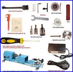 Mini Wood Lathe Machine Multi-Purpose Upgraded and Lengthened Processing Diamete