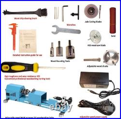 Mini Wood Lathe Machine Multi-Purpose Upgraded and Lengthened Processing Diamete