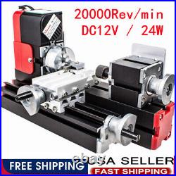 Multifunction DIY Miniature Mini Metal Lathe Machine 20000Rev/min DC 12V 24W