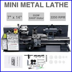 New 550W 7 x 14 Mini Metal Lathe Machine 2250 RPM High Precision Variable Speed