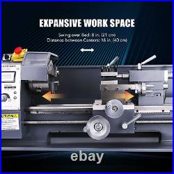 PREENEX 8x16 Mini Metal Lathe w 3 Jaw Chuck 750W LCD Display Variable Speeds