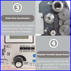 Precision Mini Metal Lathe 900W 110V Micro Lathe Metric Thread WM210V Type