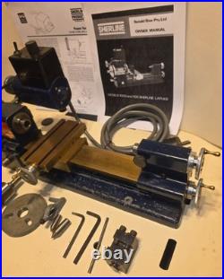 Rare SHERLINE 1000 Blue Australia All Brass Watch LATHE Power feed Mill Tooling