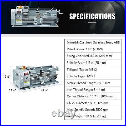 Reliable 8x16in Mini Metal Lathe 2500RPM Automatic Variable-Speed DC Motor