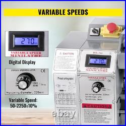 SIHAO 750W Mini Metal Lathe Brushless Motor Infinitely Variable Speed 8.7x29.5