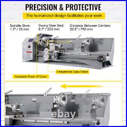 SIHAO Mini Metal Lathe 8.7×29.5 Metalworking Machine Precision Variable Speed