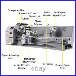 SIHAO Mini Metal Lathe 8.7×29.5 Metalworking Machine Precision Variable Speed