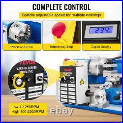 SIHAO Mini Metal Lathe Machine 7x14 Benchtop Digital 550W Variable Speed LED