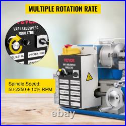 SIHAO Mini Metal Lathe Machine 7x14 Benchtop Digital 550W Variable Speed LED