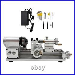 Small Metal Mini Micro Lathe Machine with4-Way Tool Post&3-Jaw Chuck 2000-6000RPM