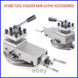 US AT300 Lathe Tool Post Assembly Holder Mini Lathe Accessories Metal Change 8cm