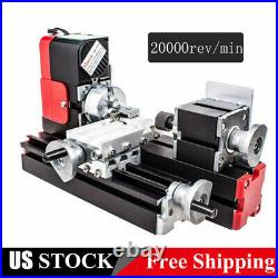 US Multifunction DIY Miniature Metal Mini Lathe Machine 20000Rev/min DC 12V 24W