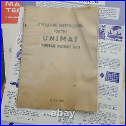 Unimat DB200 Mini Lathe Cast Iron Original Made In Austria 1960 Extra Parts Runs