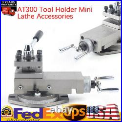 Universal AT300 80mm Mini Lathe Tool Post Assembly Holder for Metal Processing