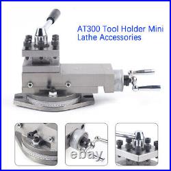 Universal AT300 Lathe Tool Post Assy Stroke Metal Mini Lathe Accessory Part 8cm