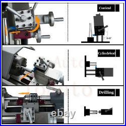 Upgrade 750W Mini Metal Lathe Machine Metric / inch Gear 220V 8 X 16 Metalwork