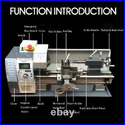 Upgrade 750W Mini Metal Lathe Machine Metric / inch Gear 220V 8 X 16 Metalwork