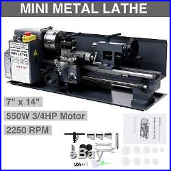 Upgraded Mini Metal Lathe Machine Bed 550W Variable Speed Woodworking Tool