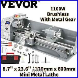 VEVOR 1100W Mini Lathe Machine Metal Metalworking Machine Metal Gears 220X600mm