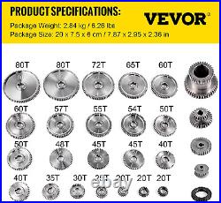 VEVOR 27PCS Metal Lathe Gears, Precise Mini Lathe Replacement Gears including &