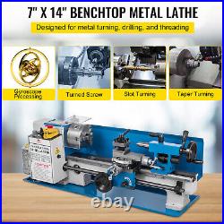 VEVOR 7 x 14 Mini Metal Lathe withLamp 550W Precision Variable Speed 2250 RPM