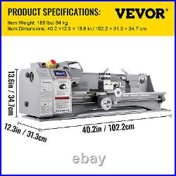 VEVOR Lathe Mini Metal Lathe 8.7 × 29.5 Metalworking Machine Metal Gear 1100W