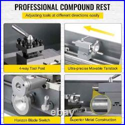 VEVOR Metal Lathe Machine 1100W 220 x 750MM Variable Speed LED Brushless Tool