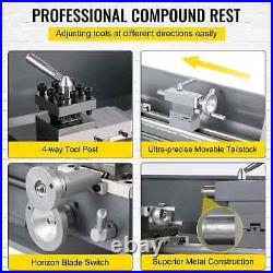 VEVOR Metal Lathe Machine 1100W 220 x 750MM Variable Speed LED Brushless Tool