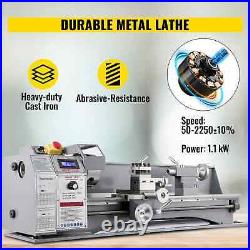 VEVOR Metal Lathe Machine 1100W 220 x 750MM Variable Speed LED Brushless Tool