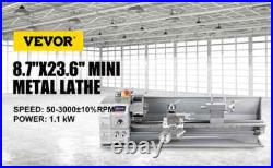 VEVOR Metal Mini Lathe 1100w 220x600mm 38mm Spindle 3-Jaw Chuck Horizontal