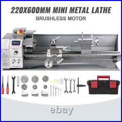 VEVOR Metal Mini Lathe 1100w 220x600mm 38mm Spindle 3-Jaw Chuck Horizontal