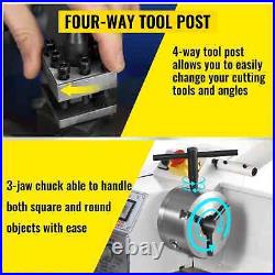 VEVOR Metal Mini Lathe 1100w 220x600mm 38mm Spindle 3-Jaw Chuck Horizontal