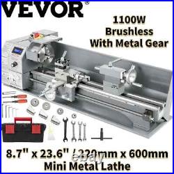 VEVOR Mini Lathe Machine Metal 1100W Metalworking Machine Metal Gear 8.7×23.6