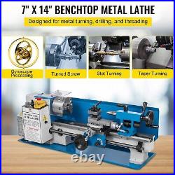 VEVOR Mini Metal Lathe 7 x 14(180350 mm) 550W Precision DIYMetal turning Wood