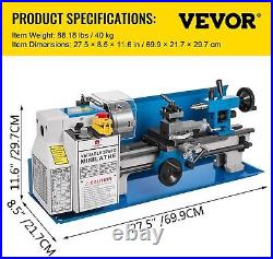 VEVOR Mini Metal Lathe 7 x 14(180350 mm) 550W Precision DIYMetal turning Wood